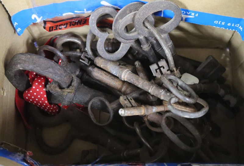 A collection of 17th century and later iron keys